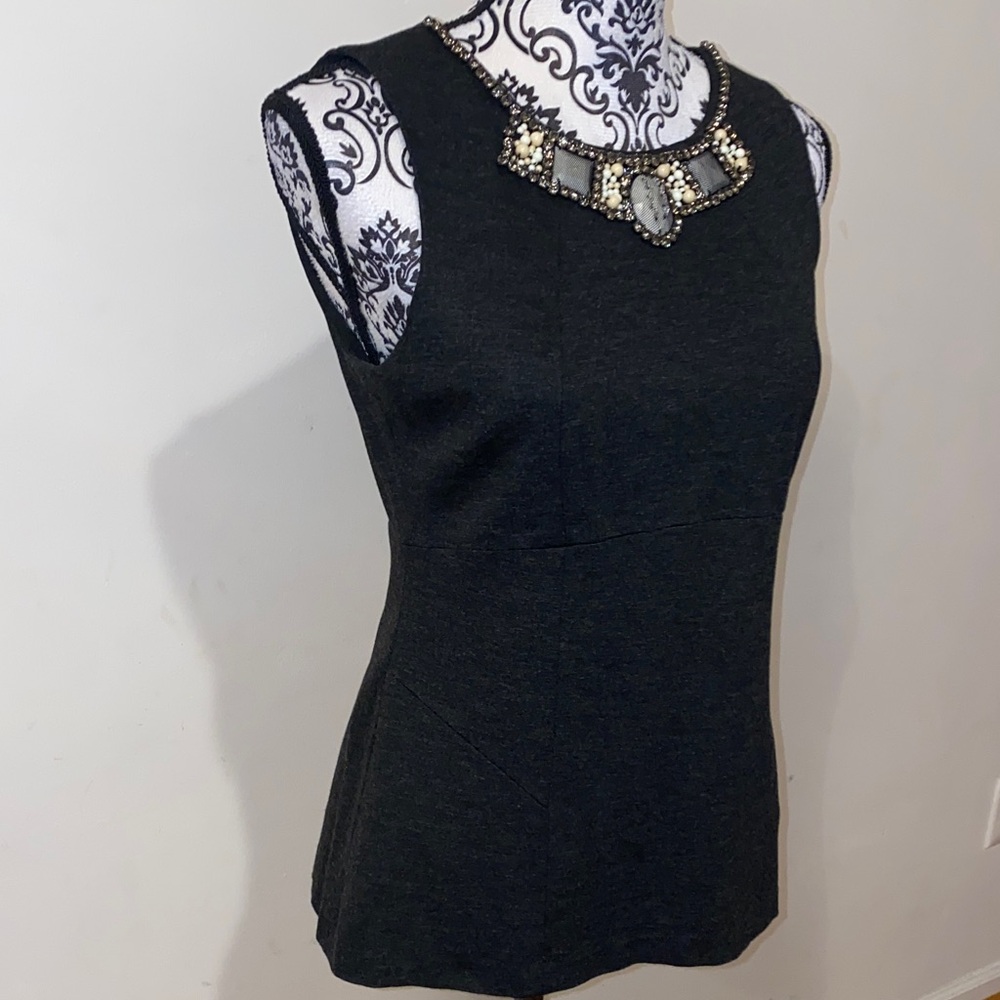3/$45 Cabi The Glitz Sleeveless Top Embellished Neckline Size 4 Style #508 - Picture 8 of 15